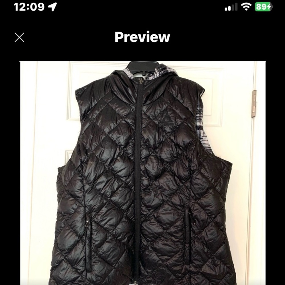 Gerry Packable Reversible Down Vest Black Grey XXL